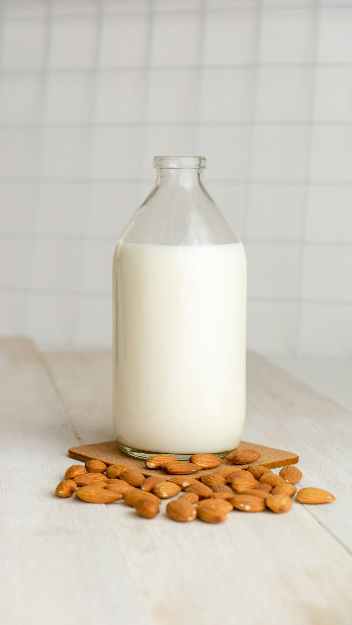 Glass of almond milk