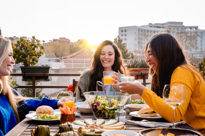 a-group-of-friends-eating-a-vegan-meal