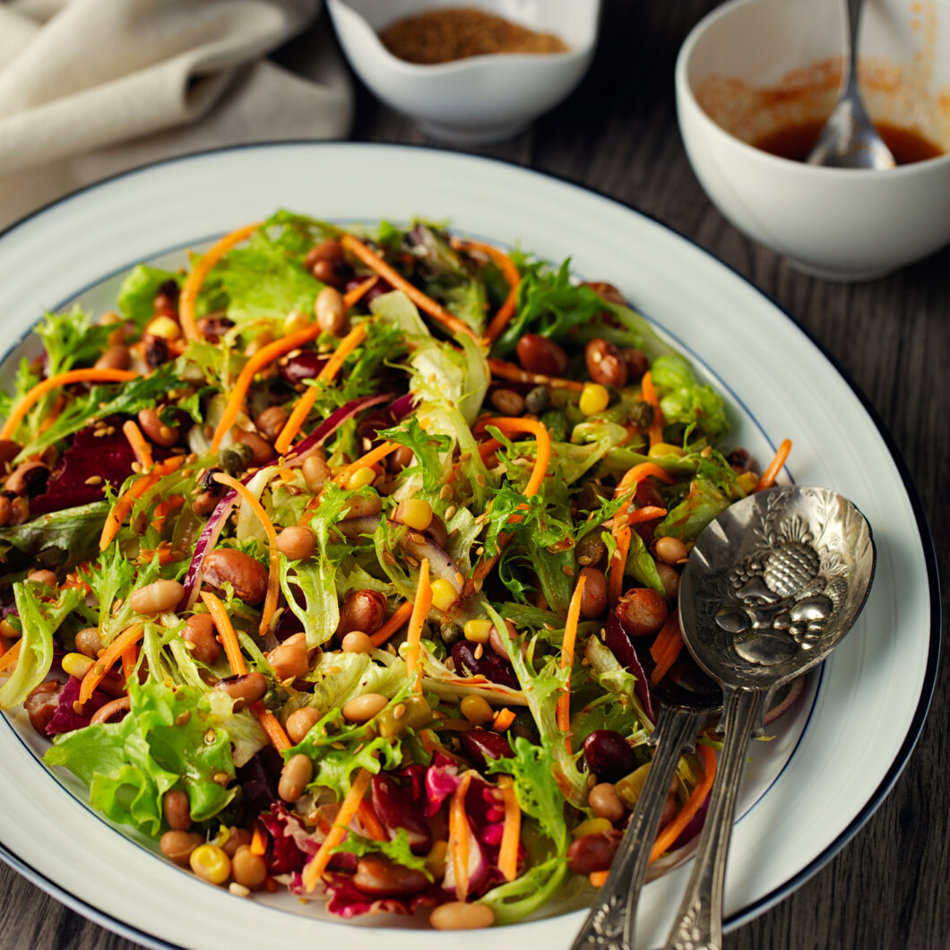 Black-Eyed Pea, White Bean & Corn Salad