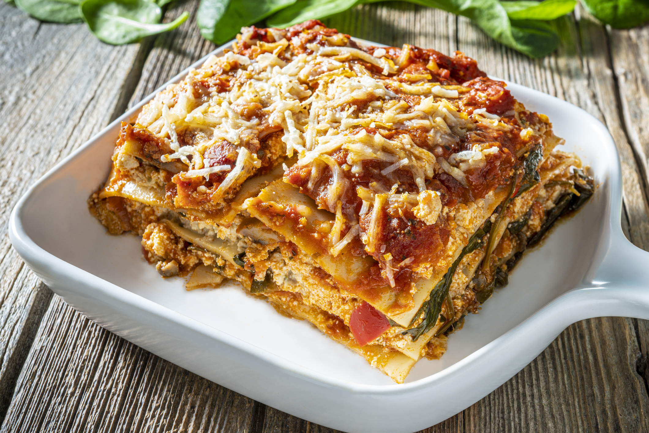 a dish of vegan lasagna
