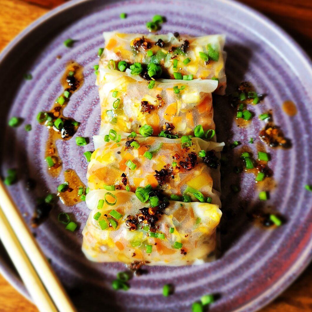 Vegan Seared Rice Paper Dumplings
